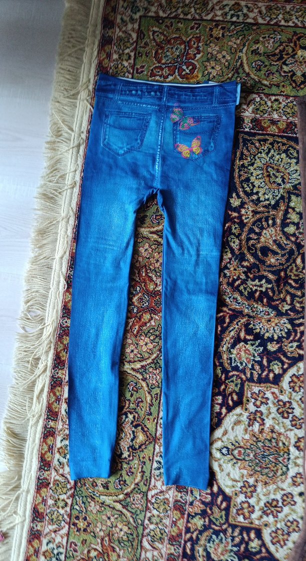 Renkli Bağlama Desenli Kadın Denim Pantolon - Görsel 2