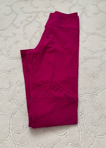 Pembe Drapeli Kadın Tayt Oysho Sport xs beden - Görsel 2