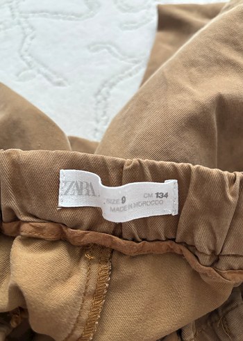 Zara orijinal Bej Düğmeli çocuk Keten Pantolon - Görsel 5