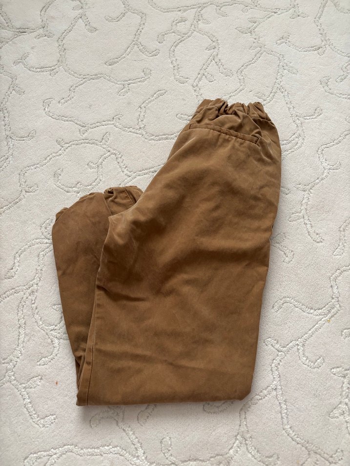 Zara orijinal Bej Düğmeli çocuk Keten Pantolon - Görsel 3