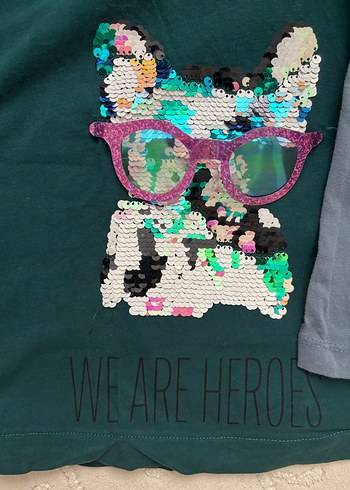 Zara orijinal Kız Çocuk Payetli Uzun Kollu Tişört 3 adet - Görsel 5