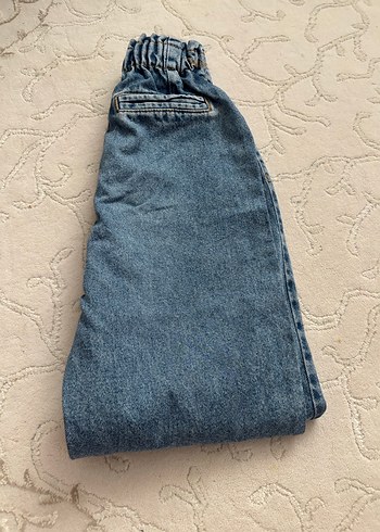 Kemerli Bol Kesim Kız Kot Pantolon - Görsel 2