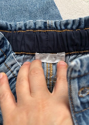 Kemerli Bol Kesim Kız Kot Pantolon - Görsel 4