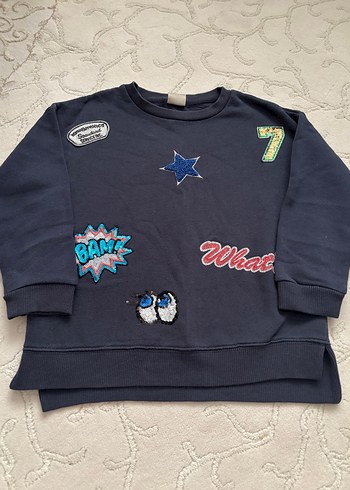 Kız Çocuk Lacivert  Zara Sweatshirt - Görsel 3