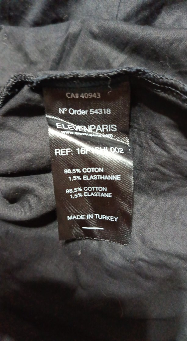 Erkek Siyah Keten Gömlek, Uzun Kollu, Düğmeli - Görsel 5