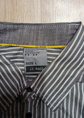 Düğmeli Uzun Kollu Gri Erkek Gömlek - Görsel 3