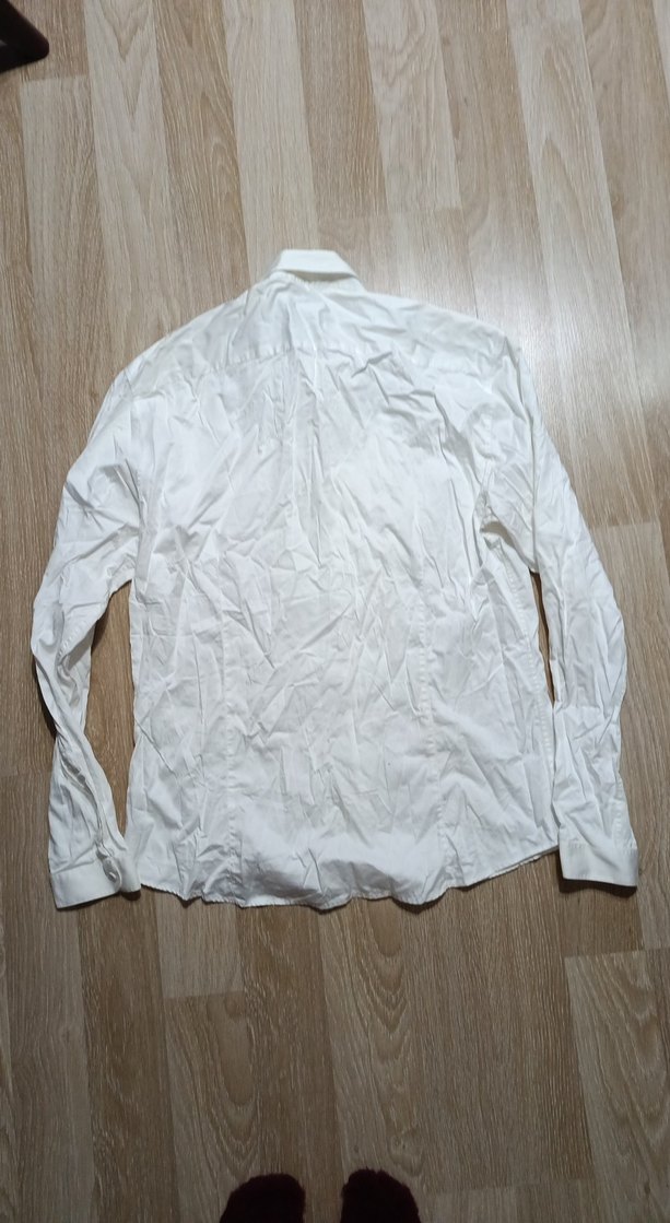 Beyaz Erkek Keten Uzun Kollu Gömlek - Görsel 4