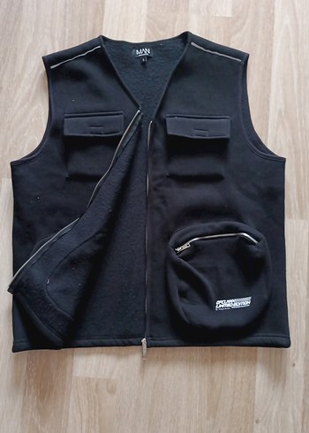 Fermuarlı Siyah Erkek Kolsuz Ceket - Görsel 3