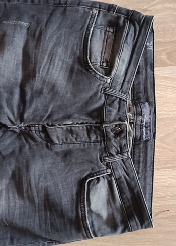 Gri Düğmeli Regular Fit Erkek Kot Pantolon - Görsel 4