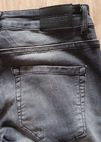 Gri Düğmeli Regular Fit Erkek Kot Pantolon - Görsel 3