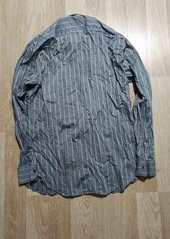 Gri Erkek Keten Uzun Kollu Gömlek - Görsel 4