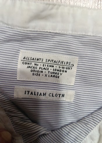 Bej Keten Erkek Gömlek, Uzun Kollu, Düğmeli - Görsel 2