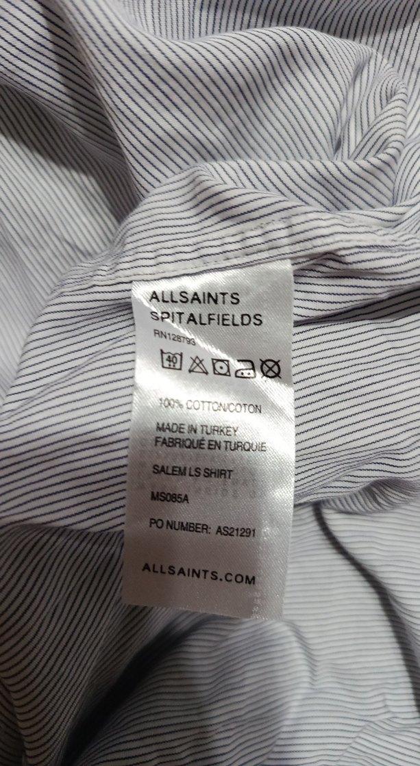 Bej Keten Erkek Gömlek, Uzun Kollu, Düğmeli - Görsel 5