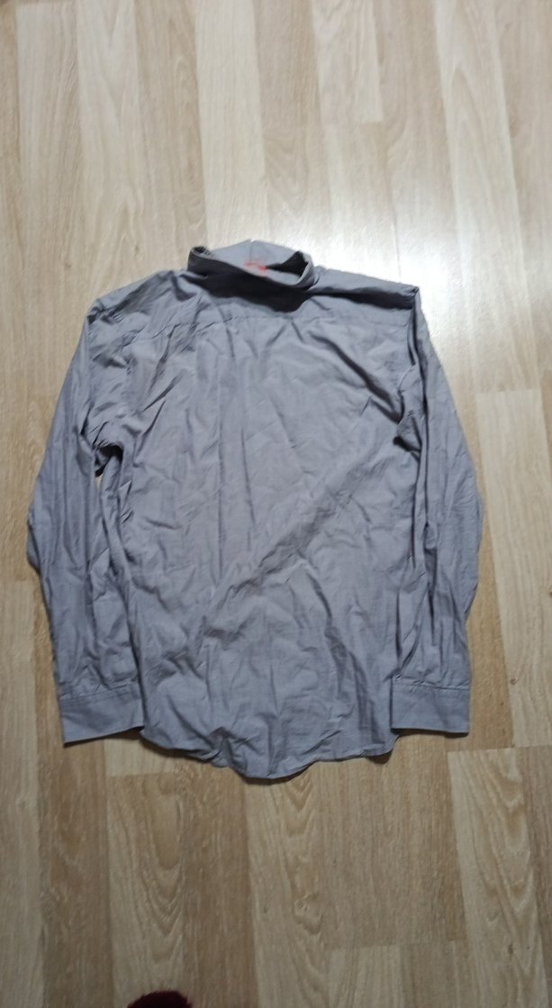 Gri Regular Fit Uzun Kollu Keten Erkek Gömlek - Görsel 5