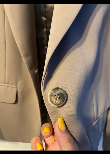 Pull and Bear Bej Düğmeli Kadın Blazer Ceket