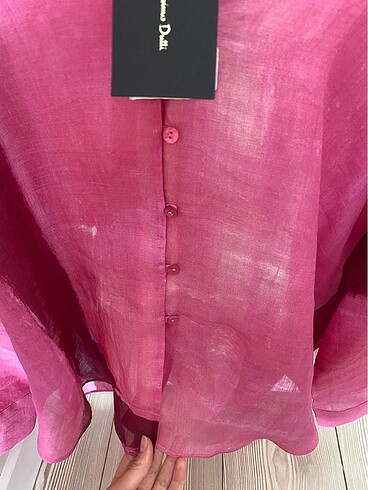 l Beden pembe Renk Massimo dutti keten gömlek