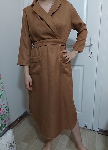 Kahverengi günlük elbise 