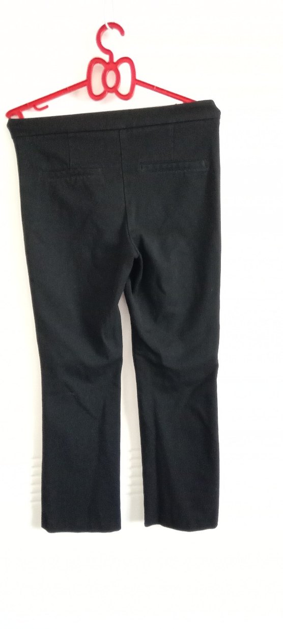 Siyah Midi Kumaş Kadın Pantolon - Görsel 2