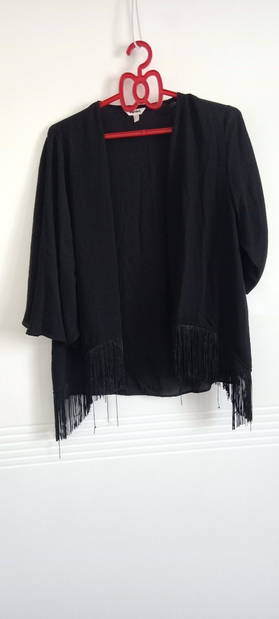 Siyah Midi Kadın Kimono - Salaş Kesim - Görsel 3