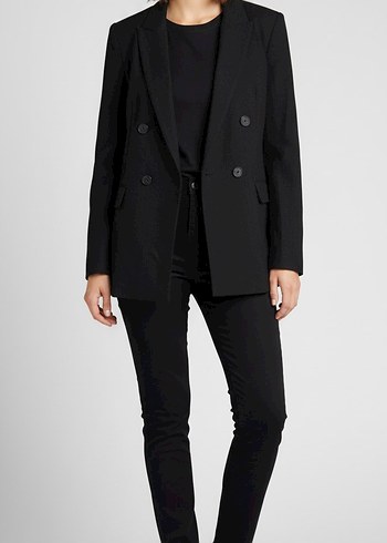 Düğmeli Siyah Kadın Blazer Ceket