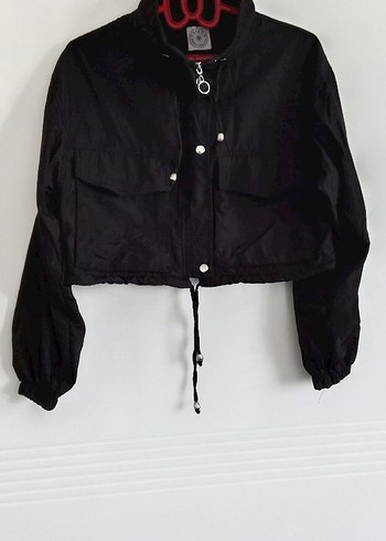 Diğer Siyah Yüksek Yakalı Kadın Denim Ceket