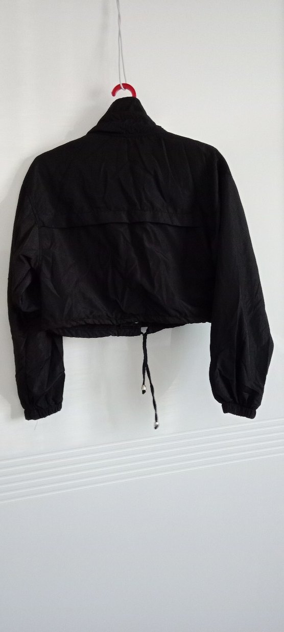 Siyah Yüksek Yakalı Kadın Denim Ceket - Görsel 3