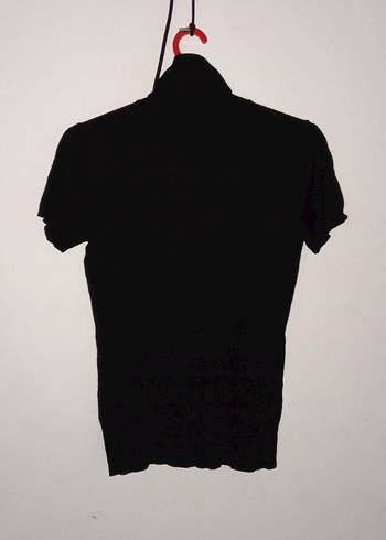 Kadın Siyah Yarım Kollu Yüksek Yaka Triko - Görsel 3