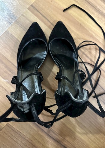 Diğer Siyah Süet Stiletto Topuklu Kadın Ayakkabı