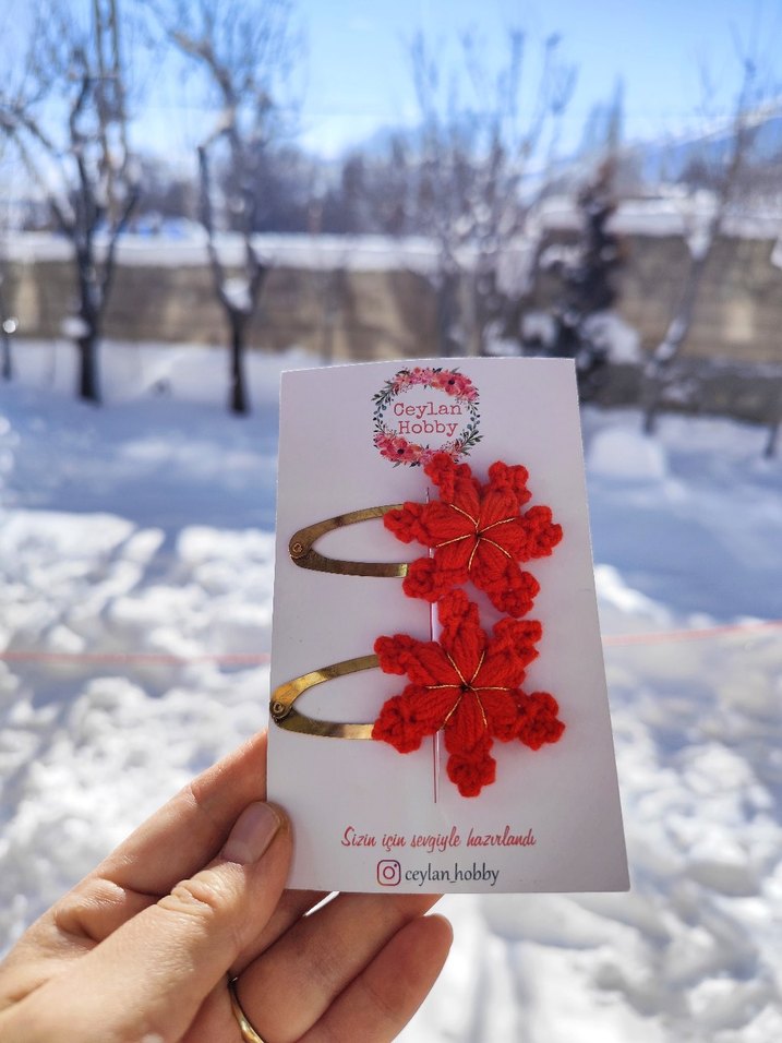 Nakışlı Dantel Çiçekli Çocuk Toka Seti - Görsel 2