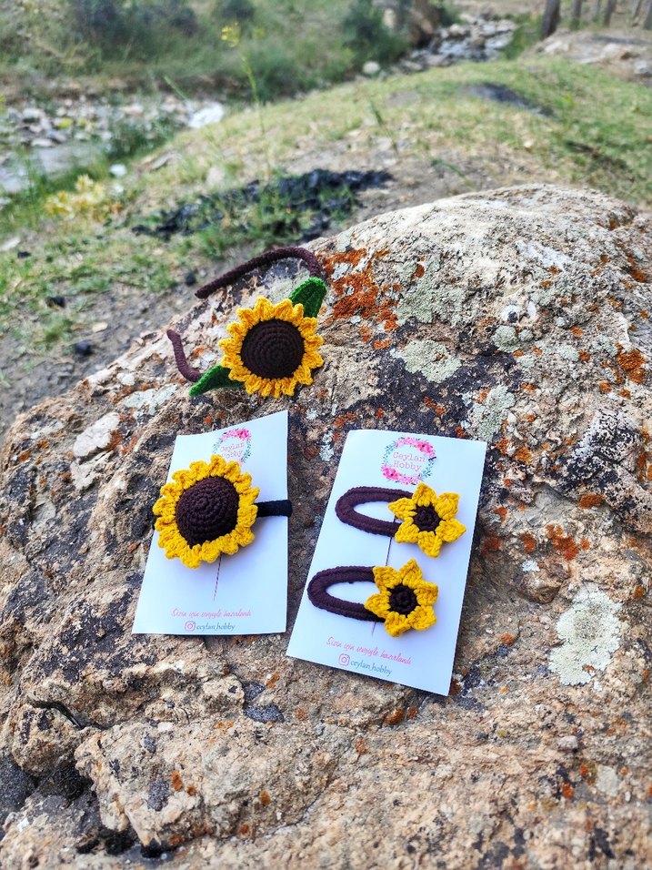 Sarı Çiçekli çıtçıt toka Çocuk Toka Seti adet fiyatı çifti 80 tl - Görsel 2