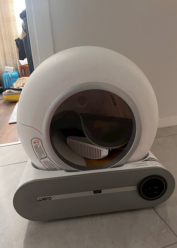Gri Beyaz Otomatik Kedi Tuvaleti (wero marka)