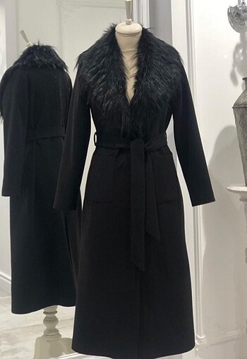 Butik siyah kaşe kaban