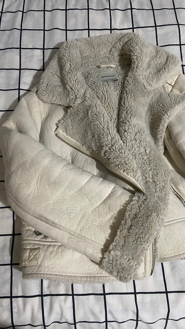 Beyaz Kürklü Kadın Ceket - Görsel 5