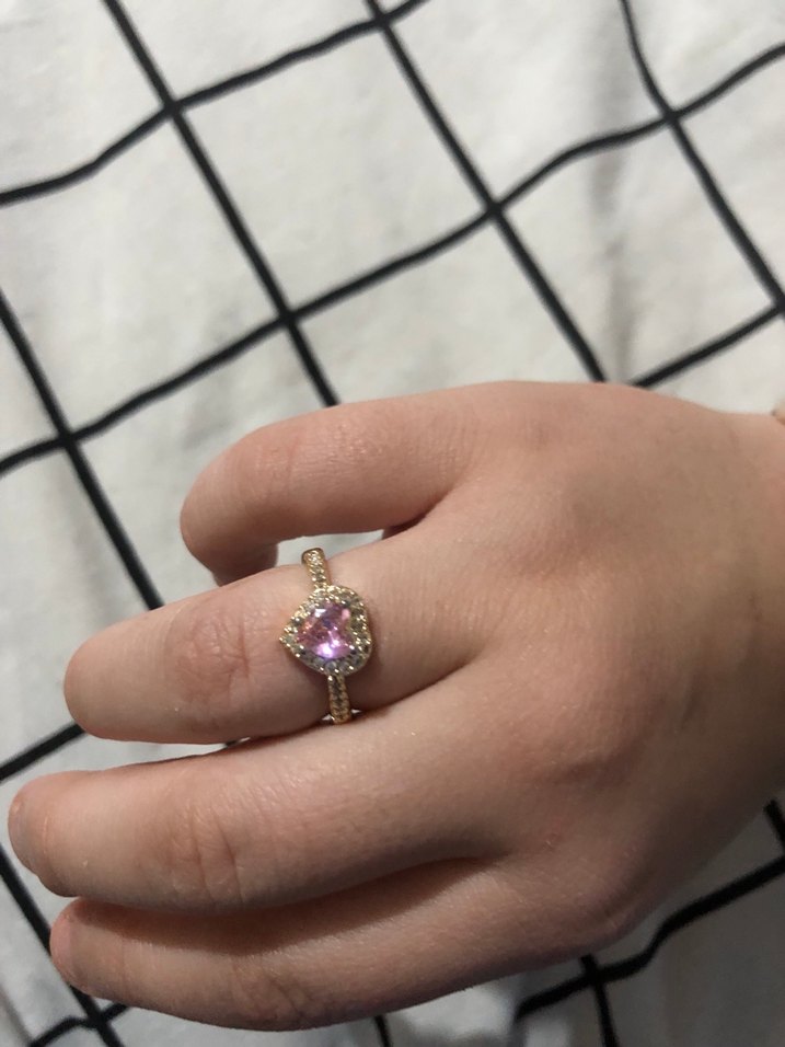 Pembe Kalp Taşlı Kadın Yüzük - Görsel 2