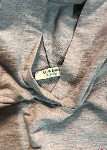 Gri Kapüşonlu Baskılı Kadın Sweatshirt - Görsel 2