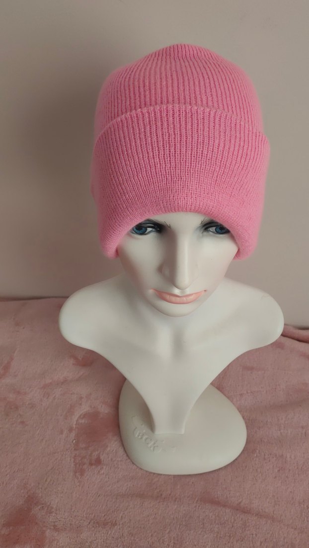 Pembe Örgü Kadın Bere - Görsel 2