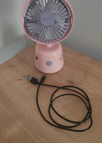 Pembe Mini USB Masaüstü Vantilatör - Görsel 3