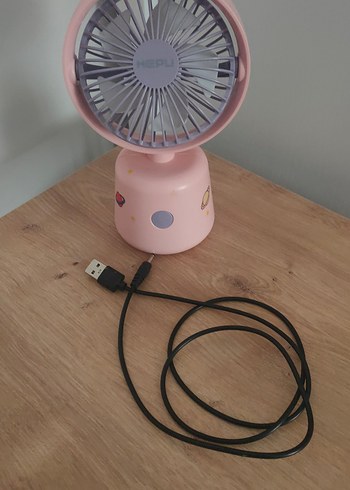Pembe Mini USB Masaüstü Vantilatör - Görsel 4