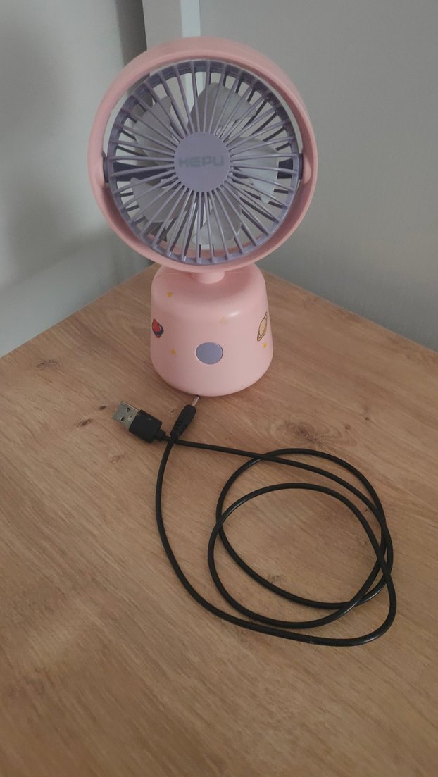 Pembe Mini USB Masaüstü Vantilatör - Görsel 3