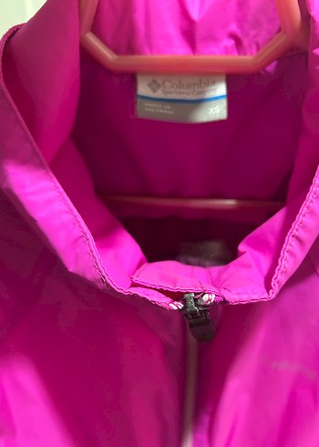 xs Beden pembe Renk Colombia marka Pembe Parlak Fermuarlı Kadın yağmurluk