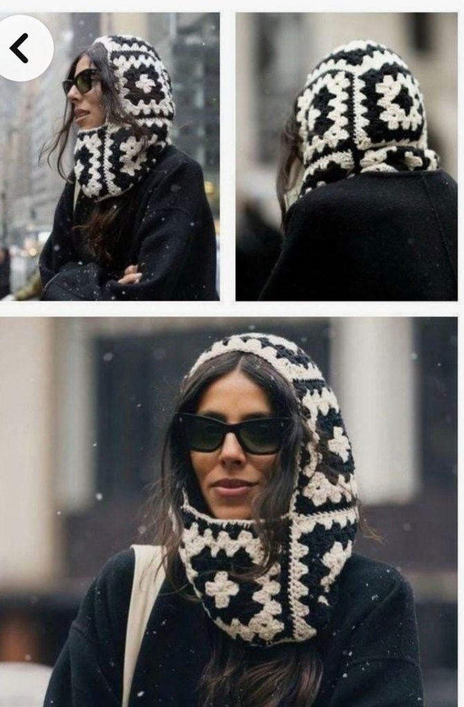 Renkli Örgü Kadın Bere Kapüşon - Görsel 2