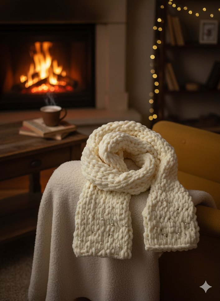 Minik incili atkı - Görsel 2