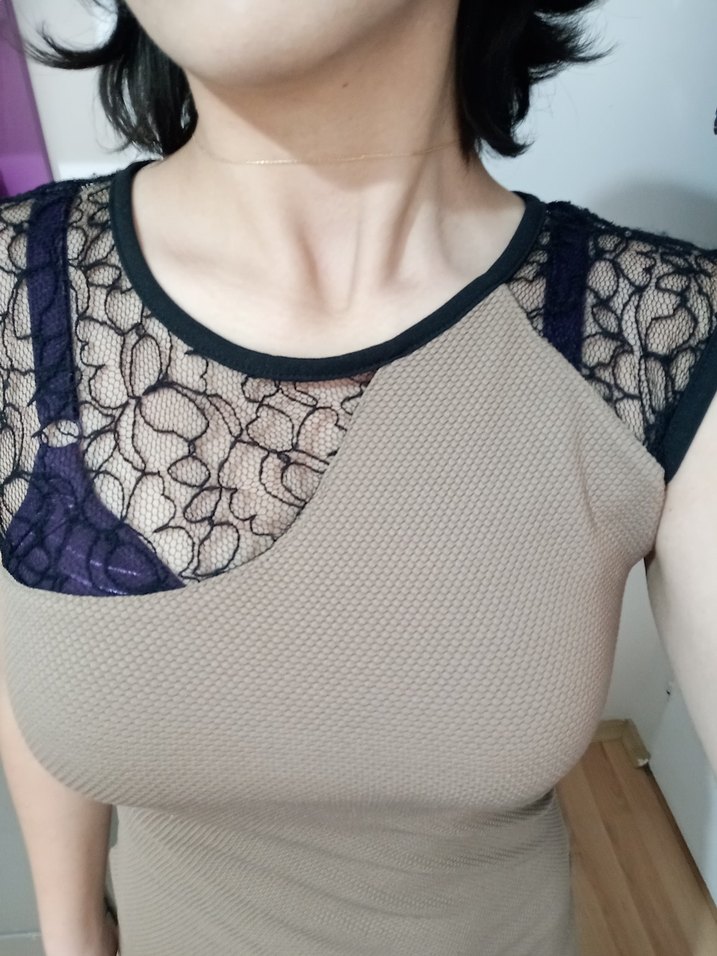 Vintage Dantel Detaylı Kolsuz Bej Midi Elbise - Görsel 2