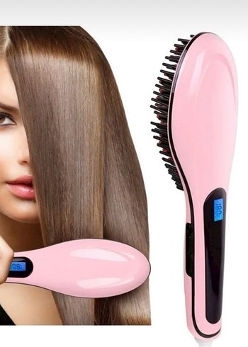 Pastel Pembe Saç Düzleştirici Tarak