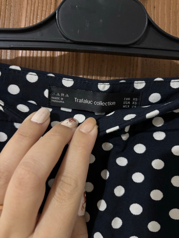 Siyah Beyaz Puantiyeli Mini Şort Etek - Görsel 2