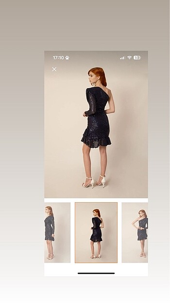 Payetli elbise tek omuz abiye - Görsel 7