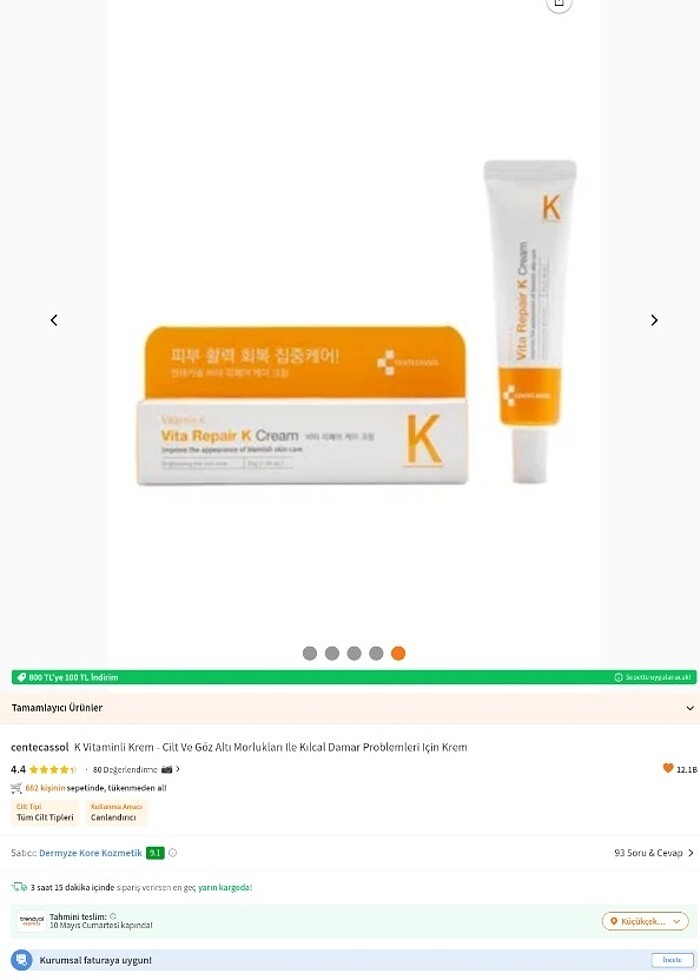 Centecassol K Vitaminli Krem  - Görsel 2