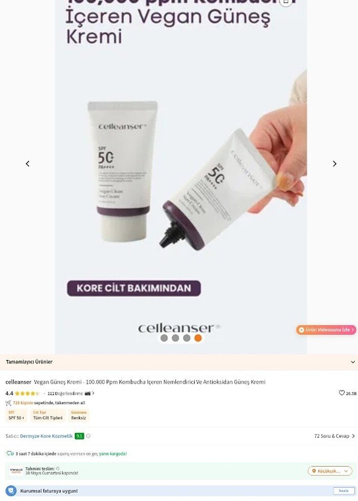 celleanser Vegan Güneş Kremi  - Görsel 2