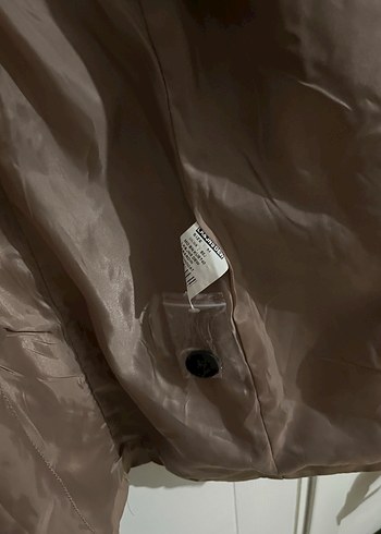 Bej Deri Kadın Trençkot Midi Boy - Görsel 3