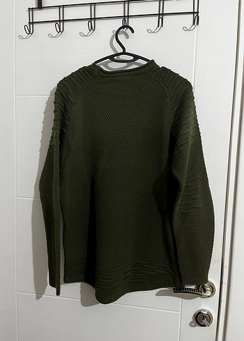 Kadın Haki Örgü Salaş Kazak - Görsel 3